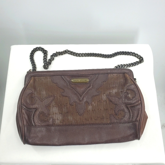Isabella Fiore Handbags - Isabella Fiore brown leather western style chain strap purse
